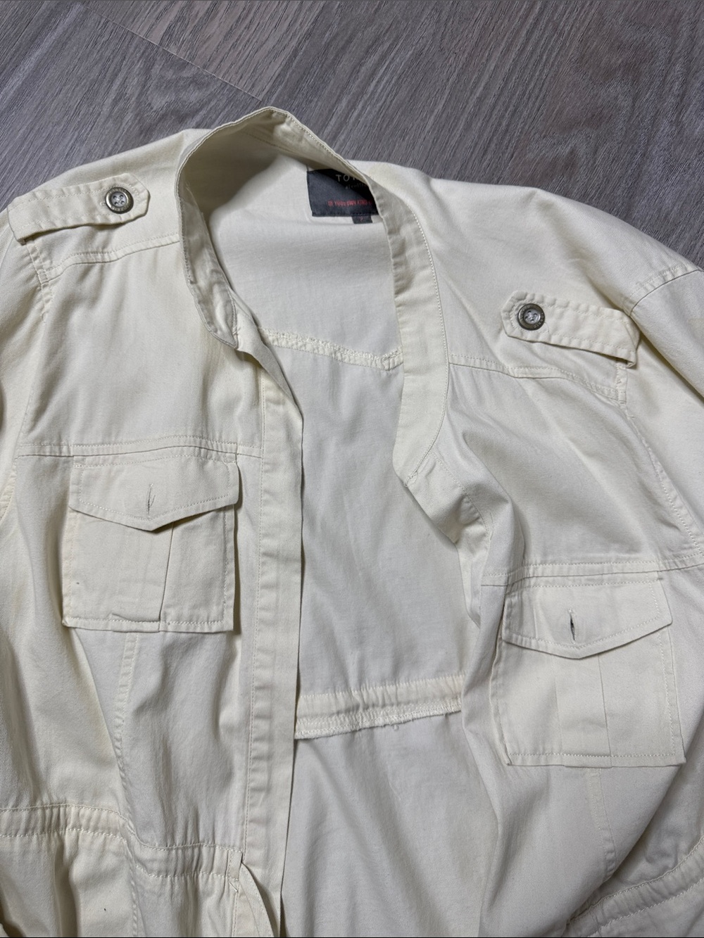 torrid Cream Utility Drawstring Field Jacket - Picture 3 of 5